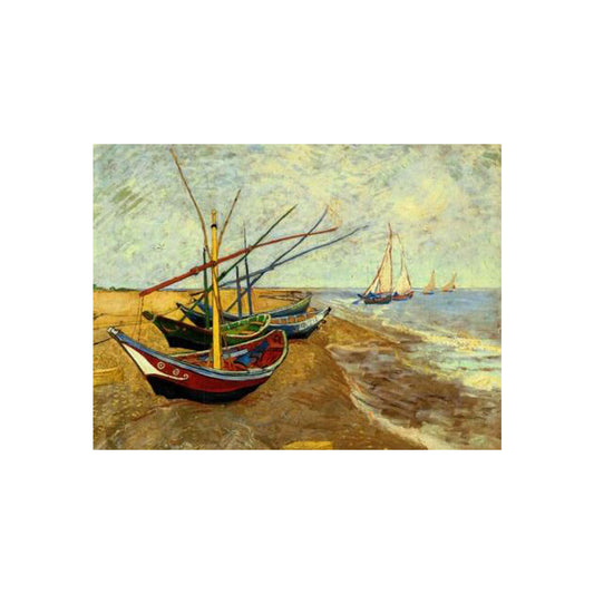 Fishing Boats on the Beach at Saintes-Maries Postcard