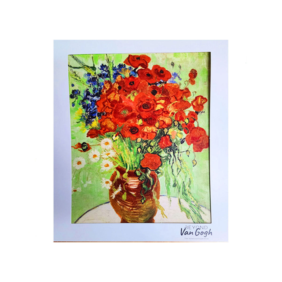 Vase with Red Poppies Matted Print 8x10
